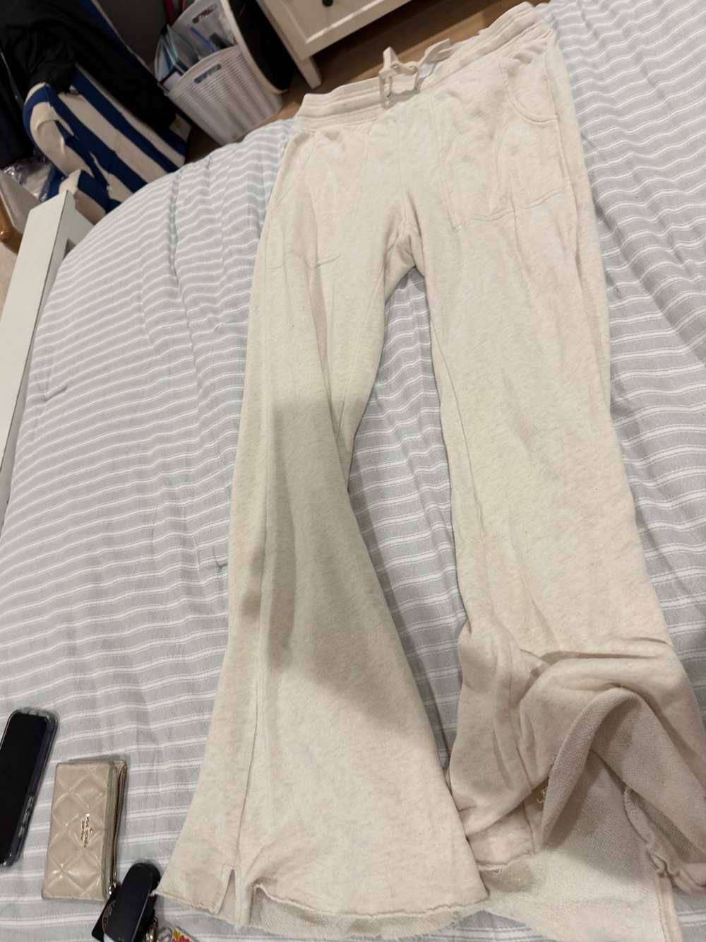 aerie Cream Flare Lounge Pants